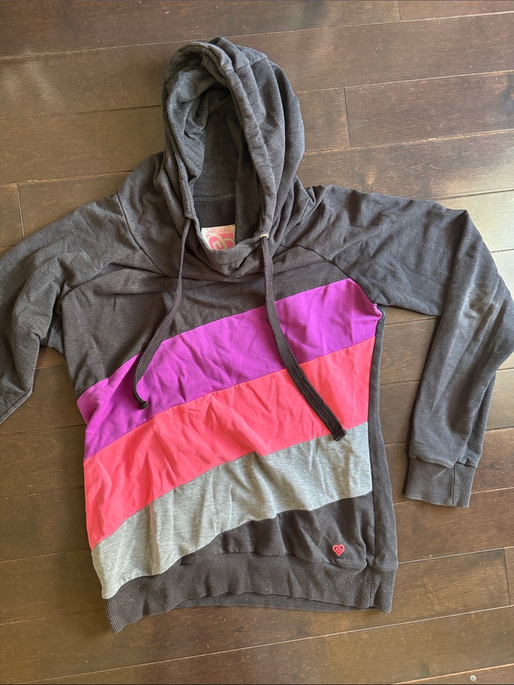 Black and pink purple striped hoodie
